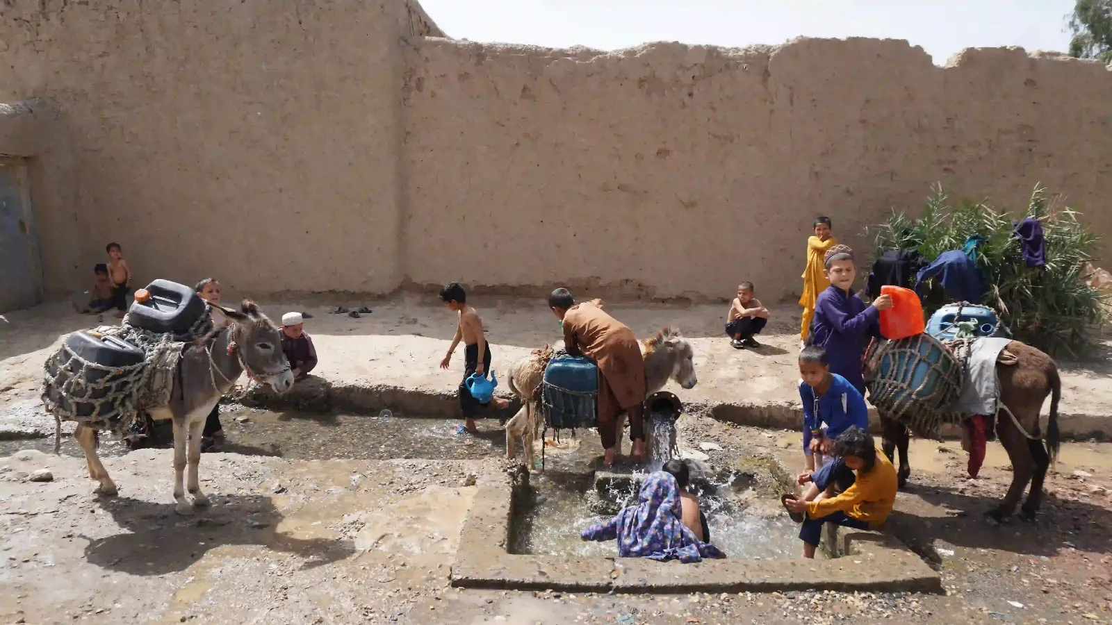 Clean water reaching a community through the WASH Program